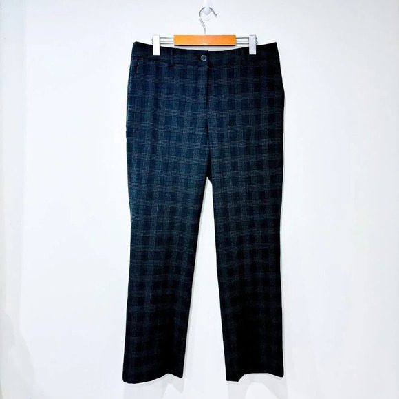 HILARY RADLEY Grey Plaid Straight-Leg Dress Pants | Size 10 * - Picture 5 of 8